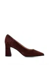 Status Pointed-toe Block-heel Pumps In Brown