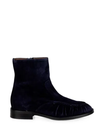 Status Ruched Ankle Boots In Blue