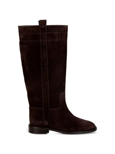 Status Suede Panelled Boots In Brown