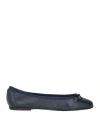 Status Woman Ballet Flats Midnight Blue Size 6.5 Leather In Blue