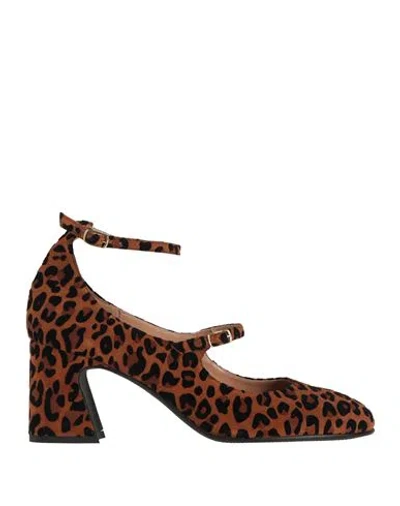Status Woman Pumps Tan Size 5 Leather