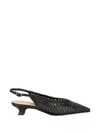 Status Woven Slingback Mules In Black