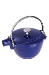 Staub 1-quart Enameled Cast Iron Tea Kettle In Blue