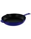 Staub Cast Iron 10-inch Fry Pan Skillet In Dark Blue