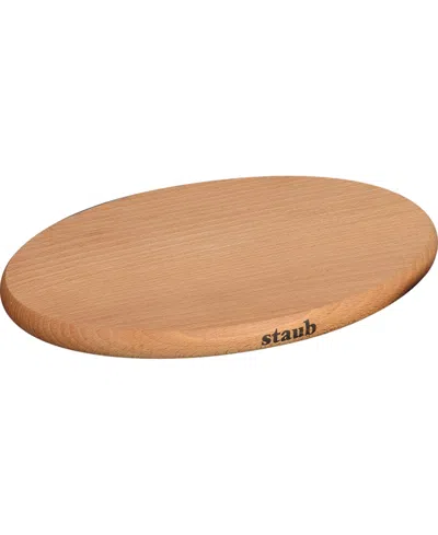 Staub 11.4" Oval Magnetic Wood Trivet In Natural