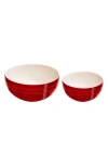 Staub 2-piece Ceramic Nested Mixing Bowl Set In Cherry