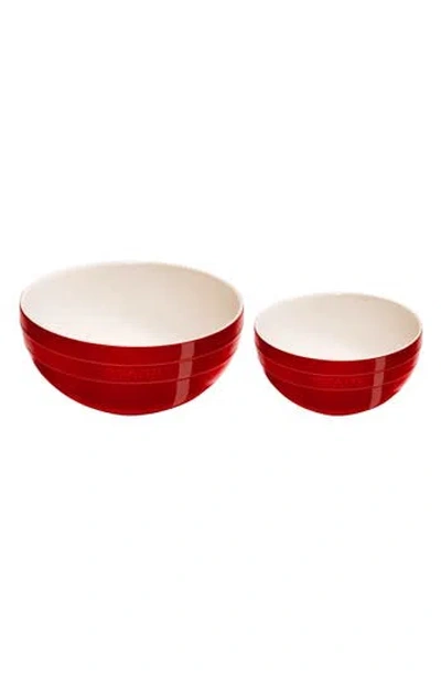 Staub 2-piece Ceramic Nested Mixing Bowl Set In Cherry