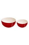 Staub 2-piece Ceramic Nested Mixing Bowl Set In Cherry
