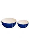 Staub 2-piece Ceramic Nested Mixing Bowl Set In Dark Blue