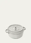 Staub 4-quart Round Enameled Cast Iron Cocotte In White Truffle