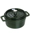 Staub 2.75qt Round Cocotte In Green