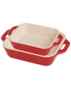 Staub Set Of 2 Rectangular Ceramic Baking Dishes