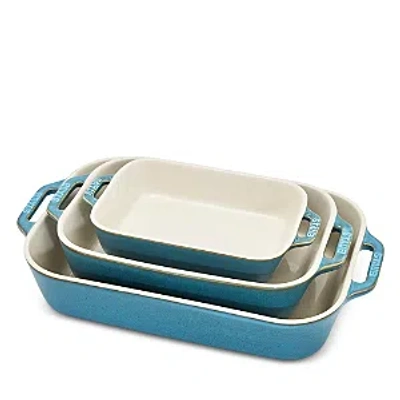 STAUB 3 PC RECTANGULAR STONEWARE BAKERS SET
