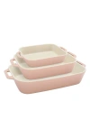 Staub 3-piece Ceramic Mixed Baking Dishes In Pink