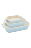 Staub 3-piece Ceramic Mixed Baking Dishes In Blue