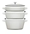 STAUB 3-PIECE ROUND STACKABLE COCOTTE SET