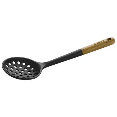 Staub 31 Cm Silicone Skimming Ladle, Black In Brown;black Matte