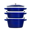 Staub Cast Iron 4-pc. Stackable Pot Set In Blue