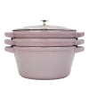 Staub 4 Pc. Stackable Enameled Cast Iron Set In Lilac