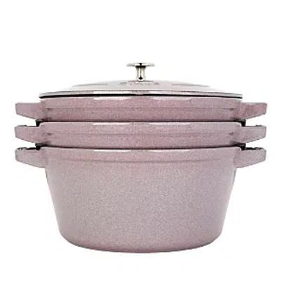 Staub 4 Pc. Stackable Enameled Cast Iron Set In Lilac