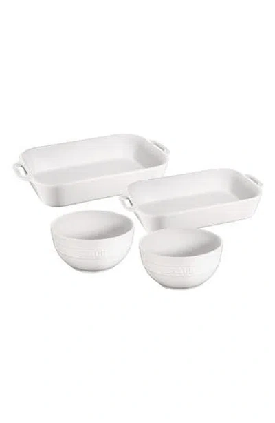 Staub 4-piece Ceramic Baking Dishes In White