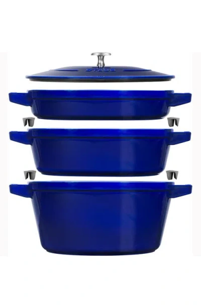 STAUB STAUB 4-PIECE STACKABLE ENAMELED CAST IRON COOKWARE SET
