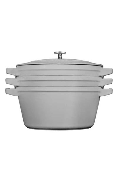 STAUB STAUB 4-PIECE STACKABLE ENAMELED CAST IRON COOKWARE SET