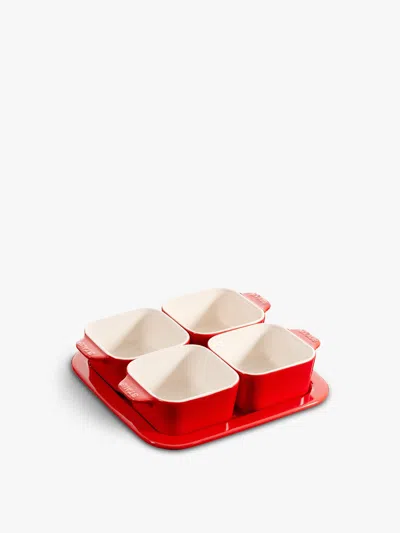 Staub 5 Piece Ceramic Appetiser Set In Cherry