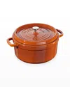 Staub 5.5-qt. Cast Iron Round Cocotte In Burnt Orange