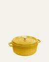 Staub 5.5-qt. Cast Iron Round Cocotte In Citron