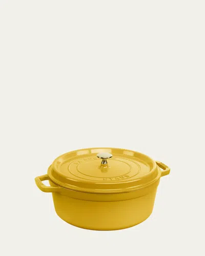 Staub 5.5-qt. Cast Iron Round Cocotte In Citron