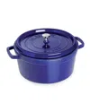 Staub Cast Iron 5.5-qt. Round Cocotte In Dark Blue