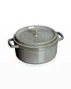 Staub 5.5-qt. Cast Iron Round Cocotte In Gray