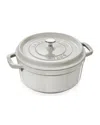 Staub Cast Iron 5.5 Quart Round Cocotte In White Truffle