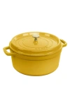 Staub Cast Iron 5.5-qt Round Dutch Oven In Citron