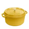 Staub Cast Iron Round Cocotte 7qt Dutch Oven In Yellow