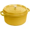Staub Cast Iron Round Cocotte 7qt Dutch Oven In Citron