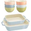 Staub 8-piece Ceramic Macaron Bowls & Baking Dishes Set In Multi