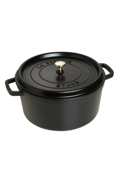 Staub 9-quart Enameled Cast Iron Dutch Oven In Black