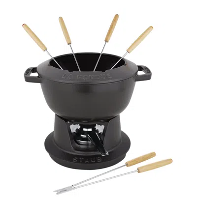 Staub Black Fondue Set