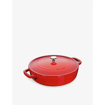 Staub Cherry Braiser Cast-iron Sauté Pan 28cm In Red