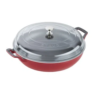 Staub Braisers 3.5 L Cast Iron Round Heritage Braiser/sauté Pan In Cherry