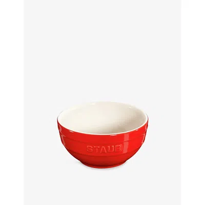 Staub Cherry Brand-embossed Ceramic Bowl 12cm In Red