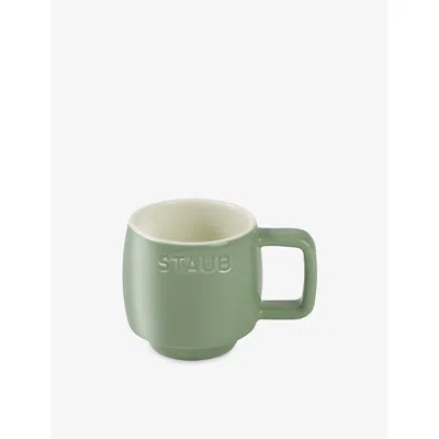 Staub Eucalytus Brand-embossed Ceramic Mug 100ml Xs In Green