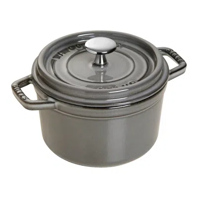 Staub Cast Iron 0.75-qt Round Cocotte In Gray