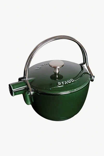 STAUB CAST IRON 1-QT ROUND TEA KETTLE IN BASIL AT URBAN OUTFITTERS