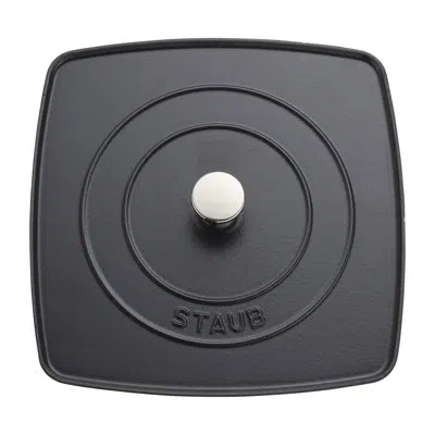 Staub Cast Iron 10.3-inch Square Grill Press - Matte Black (fits 12-inch Grill Pan)