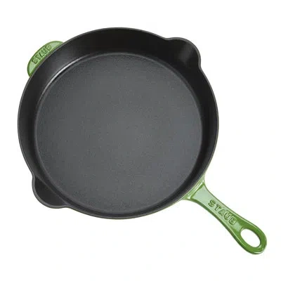 Staub Cast Iron 11-inch Traditional Deep Skillet - Pistachio In Black