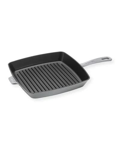 Staub Cast Iron 12-inch Square Grill Pan In Graphite Grey