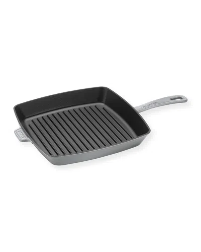 Staub Cast Iron 12-inch Square Grill Pan In Gray